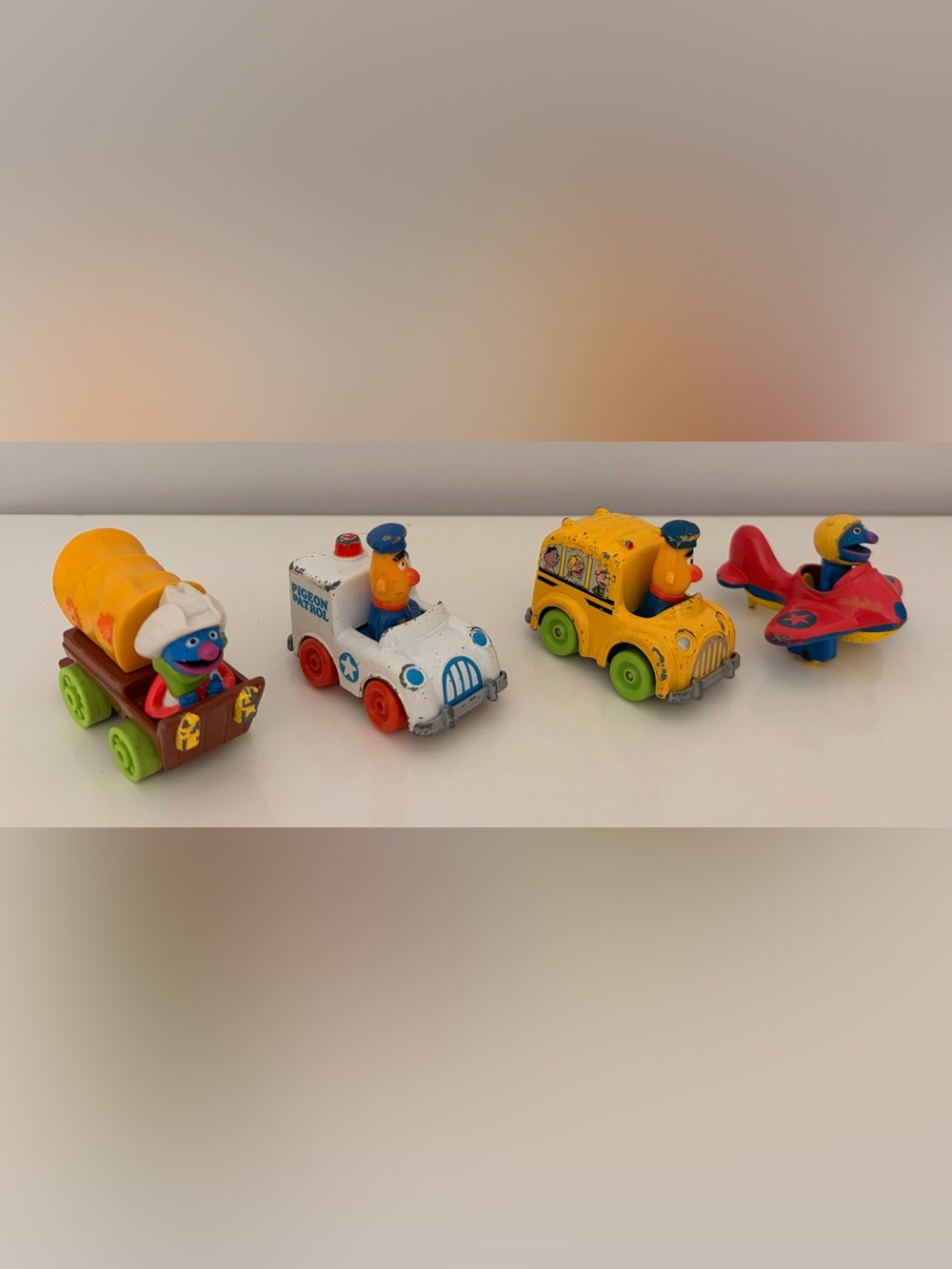 Vintage Sesame Street die-cast metal vehicles